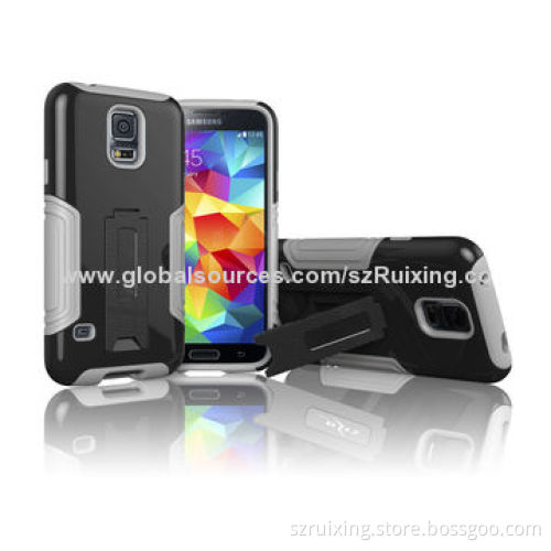 With Foldable Kickstand PC+Silicone 2 in 1 Case For Samsung Galaxy S5